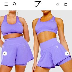 Gymshark Vital Seamless 2.0 2 in 1 Shorts Size Large Bright  Purple Marl
